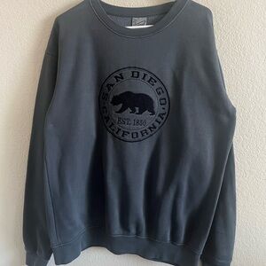 Unisex Dark Gray San Diego California Crew Neck Sweater